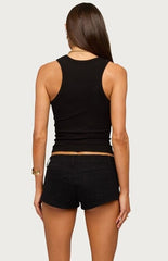 Edikted Klyah Metal Pendant Ribbed Tank Top