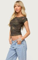 Edikted Lumielle Camo Top