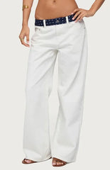Edikted Polka Dot Low Rise Baggy Jeans