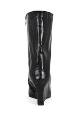 AZALEA WANG Women's Vinci Black Wedge Booties
