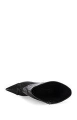 AZALEA WANG Women's Vinci Black Wedge Booties
