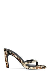 AZALEA WANG Women's Lewis Cream and Brown Stiletto Sandals