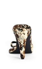 AZALEA WANG Women's Lewis Cream and Brown Stiletto Sandals