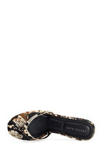 AZALEA WANG Women's Lewis Cream and Brown Stiletto Sandals