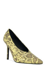 AZALEA WANG Women's Patricc Yellow Snake Stiletto Pumps