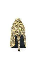 AZALEA WANG Women's Patricc Yellow Snake Stiletto Pumps