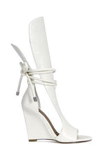 AZALEA WANG Women's Douma White Wedge Sandals