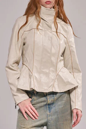 AZALEA WANG Ally Bone Moto Jacket