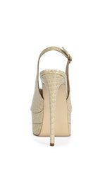 AZALEA WANG Women's Exactly Taupe Croc Stiletto Pumps