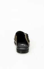 Dr Martens Olive Zebzag Quilted Canvas Slingback Platform Mules