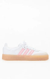 adidas Women's White & Pink Samba Sneakers
