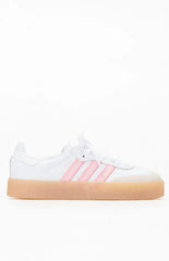 adidas Women's White & Pink Samba Sneakers