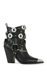 AZALEA WANG Women's Riggins Black Western Booties