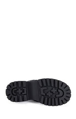 AZALEA WANG Women's Devoir Black 3D Flower Combat Boots