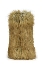 AZALEA WANG Women's Nadianna Tan Redfox Faux Fur Platform Boots