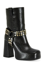 AZALEA WANG Women's Dyzma Black Platform Booties