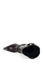 AZALEA WANG Women's Osborn Wine Western Booties