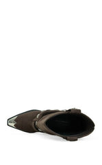 AZALEA WANG Women's Ashraf Chocolate Western Booties