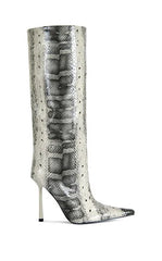 AZALEA WANG Women's Madeye Snake Stiletto Boots