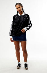 adidas Black 3-Stripes Jacquard Long Sleeve Jersey