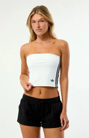 adidas White 3-Stripes Tube Top