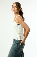 adidas White Double Layered Tank Top