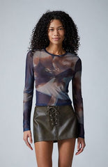 Third Charm Orchid Mesh AOP Long Sleeve T-Shirt