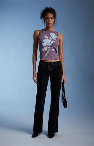 Third Charm Rose High Neck Tank Top