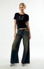 Third Charm Rhinestone Butterfly Skimmer T-Shirt