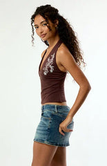 Your Favorite Floral Embroidered Halter Top