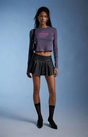 Third Charm Melrose City Star Long Sleeve Cropped T-Shirt