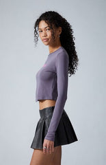 Third Charm Melrose City Star Long Sleeve Cropped T-Shirt