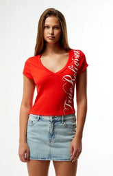 True Religion Ribbed Cap Sleeve V-Neck T-Shirt