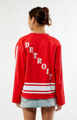 WILD COLLECTIVE x NHL Detroit Red Wings Long Sleeve Hockey Jersey