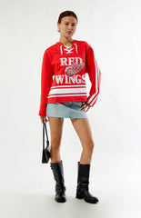 WILD COLLECTIVE x NHL Detroit Red Wings Long Sleeve Hockey Jersey