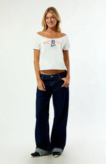 WILD COLLECTIVE x MLB Detroit Tigers Off-The-Shoulder T-Shirt