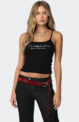 Edikted Fall in Love Rhinestone Tank Top