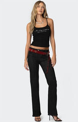 Edikted Fall in Love Rhinestone Tank Top