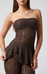 Beverly and Beck Shiloh Longline Lace Tube Top