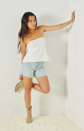 Beverly and Beck Naomi Patchwork Tie Back Tube Top