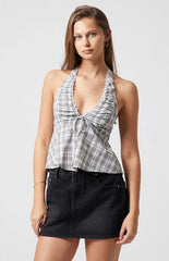 Beverly and Beck Plaid Halter Top