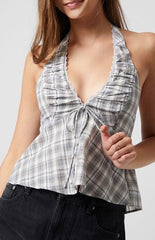 Beverly and Beck Plaid Halter Top
