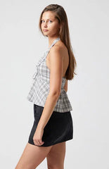 Beverly and Beck Plaid Halter Top