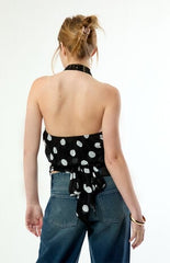Beverly and Beck Mira Polka Dot Halter Top