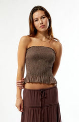 Your Favorite Plaid Smocked Tube Top