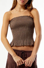 Your Favorite Plaid Smocked Tube Top
