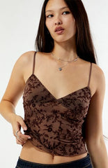 Your Favorite Hazel Burnout Velvet Floral Tank Top