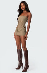 Edikted Joy Asymmetric Sheer Mesh Tube Top