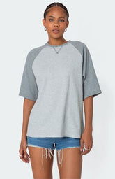 Edikted Oversized Raglan Waffle T-Shirt