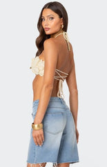 Edikted Flower Girl Crochet Crop Top